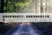 超级巨星体坛有几个，超级巨星体坛有几个冠军