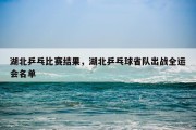 湖北乒乓比赛结果，湖北乒乓球省队出战全运会名单