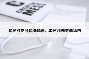 比萨对罗马比赛结果，比萨vs弗罗西诺内