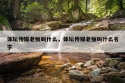 体坛传媒老板叫什么，体坛传媒老板叫什么名字