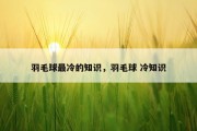 羽毛球最冷的知识，羽毛球 冷知识