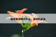 涨球青训知识平台，涨球的前兆