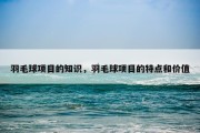 羽毛球项目的知识，羽毛球项目的特点和价值