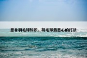 恶补羽毛球知识，羽毛球最恶心的打法