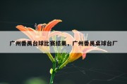 广州番禺台球比赛结果，广州番禺桌球台厂