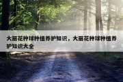 大丽花种球种植养护知识，大丽花种球种植养护知识大全
