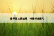 排牙王比赛结果，排牙标准图片