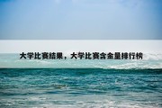 大学比赛结果，大学比赛含金量排行榜