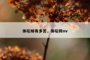 体坛妹有多苦，体坛和nv