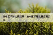 渝中区手球比赛结果，渝中区手球比赛结果公示