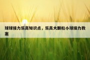 球球接力乐高知识点，乐高大颗粒小球接力教案