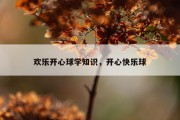 欢乐开心球学知识，开心快乐球