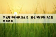 羽毛球球子知识点总结，羽毛球球子知识点总结怎么写