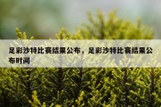 足彩沙特比赛结果公布，足彩沙特比赛结果公布时间