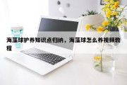 海藻球护养知识点归纳，海藻球怎么养视频教程
