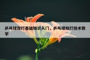乒乓球双打基础知识入门，乒乓球双打技术教学