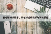 羽毛球知识教学，羽毛球运动教学与训练教程