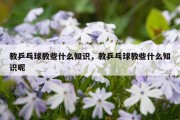 教乒乓球教些什么知识，教乒乓球教些什么知识呢