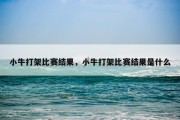 小牛打架比赛结果，小牛打架比赛结果是什么