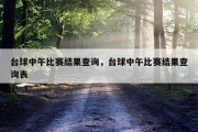台球中午比赛结果查询，台球中午比赛结果查询表