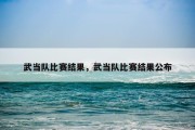 武当队比赛结果，武当队比赛结果公布