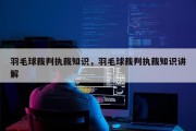 羽毛球裁判执裁知识，羽毛球裁判执裁知识讲解