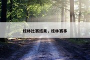 桂林比赛结果，桂林赛事