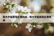 恒大中超冠军比赛时间，恒大中超亚冠比赛视频