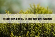 二明比赛结果公布，二明比赛结果公布在哪里
