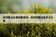 剑河雷山比赛结果查询，剑河到雷山有多少公里