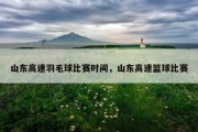 山东高速羽毛球比赛时间，山东高速篮球比赛