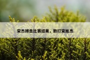 宋杰搏击比赛结果，散打宋旭杰