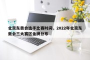 北京东奥会选手比赛时间，2022年北京东奥会三大赛区金牌分布