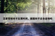 王者荣耀秋千比赛时间，国服秋千还会返场吗