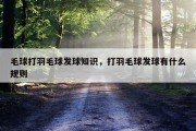 毛球打羽毛球发球知识，打羽毛球发球有什么规则