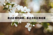 泰达比赛时间表，泰达今天比赛结果