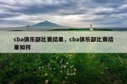 cba俱乐部比赛结果，cba俱乐部比赛结果如何