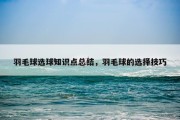 羽毛球选球知识点总结，羽毛球的选择技巧