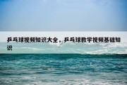 乒乓球视频知识大全，乒乓球教学视频基础知识