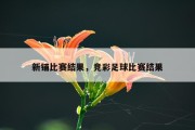 新铺比赛结果，竞彩足球比赛结果