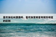 喜欢体坛叫偶像吗，喜欢体育明星和娱乐明星的区别