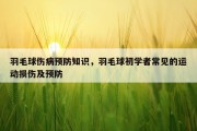 羽毛球伤病预防知识，羽毛球初学者常见的运动损伤及预防
