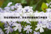羽毛球握拍知识，羽毛球的握拍有三种握法