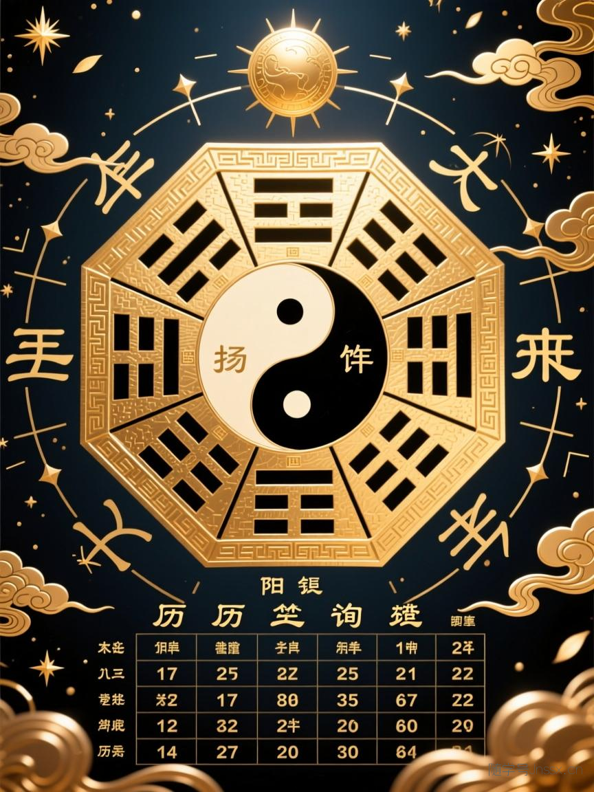 阴历生辰八字五行查询，阴历八字查询表