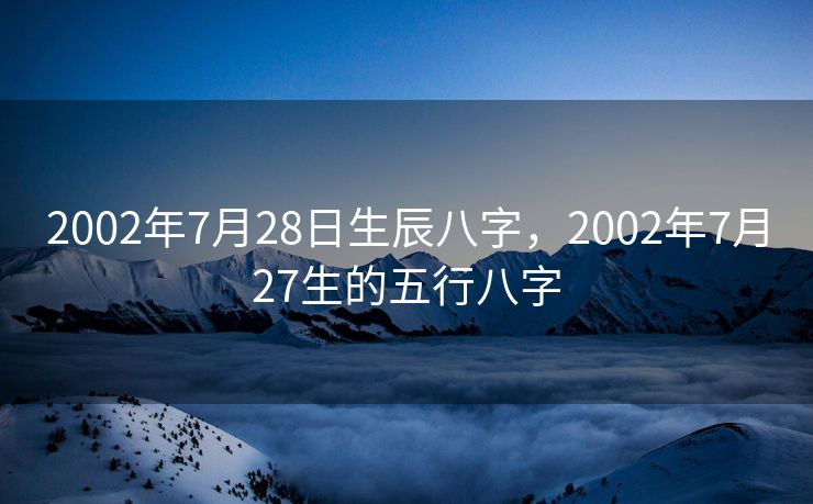 2002年7月28日生辰八字，2002年7月27生的五行八字