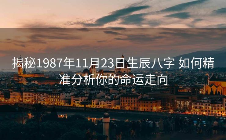 揭秘1987年11月23日生辰八字 如何精准分析你的命运走向