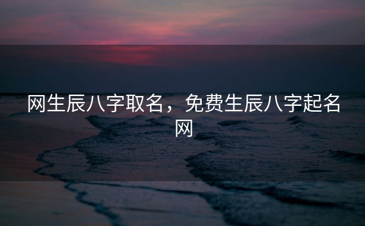 网生辰八字取名，免费生辰八字起名网