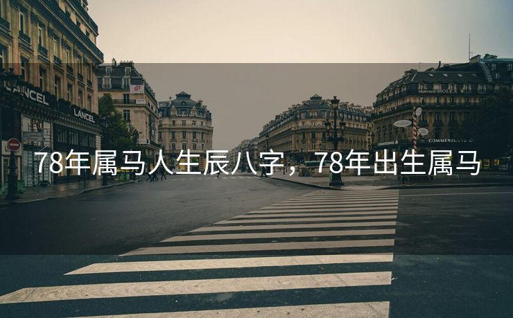 78年属马人生辰八字，78年出生属马