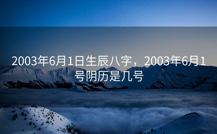 2003年6月1日生辰八字，2003年6月1号阴历是几号