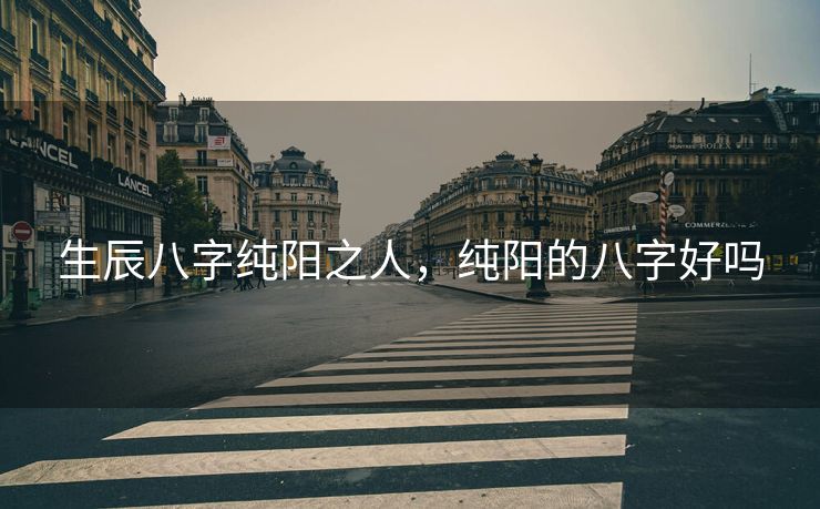生辰八字纯阳之人，纯阳的八字好吗